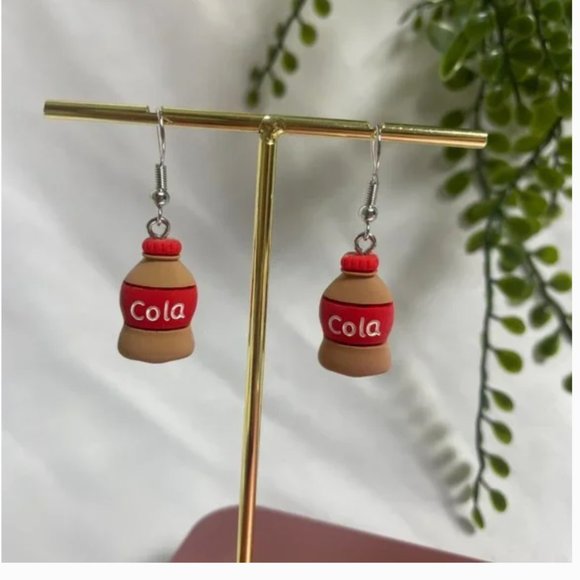 ⭐️❤️ FREE Soda Coke Coca Cola Bottle Drink Graphic Art Artsy Pop Drop Earrings - Picture 4 of 6